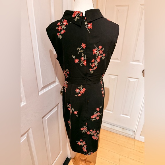 Banana Republic Black Dress with Red Floral Design - Picture 2 of 10